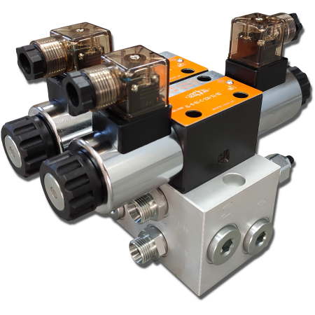 ROZDZIELACZ HYDRAULICZNY CETOP 1 SEKCYJNY 60L ELEKTRYCZNY 24V